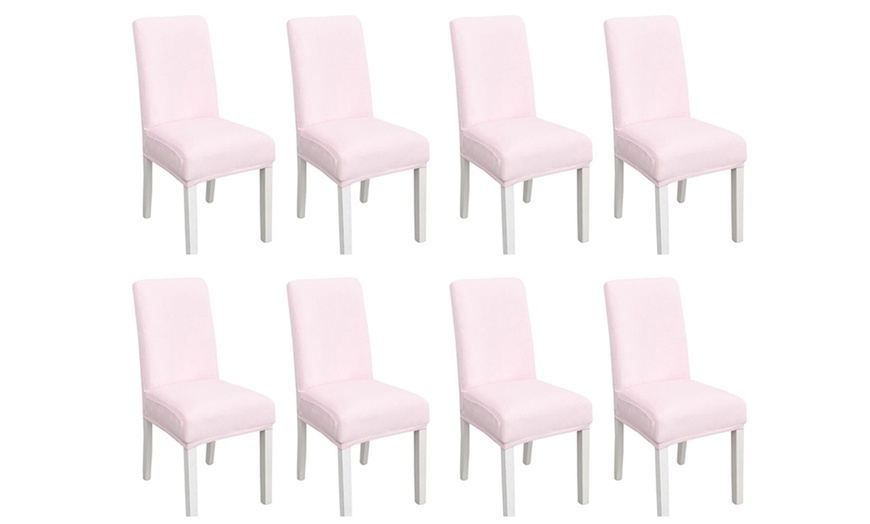 Image 9: Two, Four, Six or Eight Soft Elasticated Universal Chair Covers