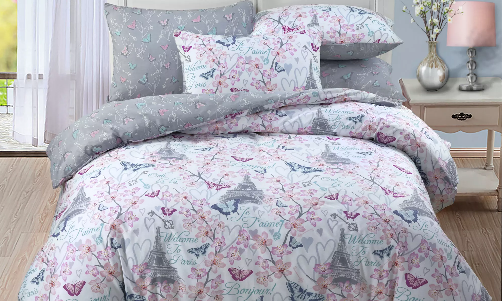 Easy Care Reversible Duvet Set - Primary Image