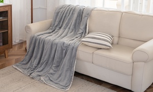 Double Thickened Sherpa Fleece Soft Reversible Blanket