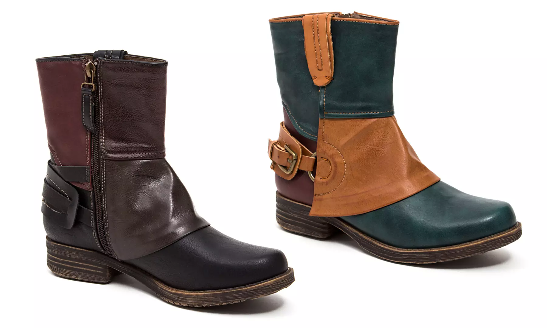 French Blu Amanda Women's Color-Block Rocker Boots - Primary Image