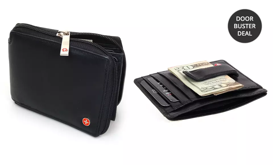 Alpine Swiss Leather Wallets. Multiple Styles Available. Free Returns. - Primary Image