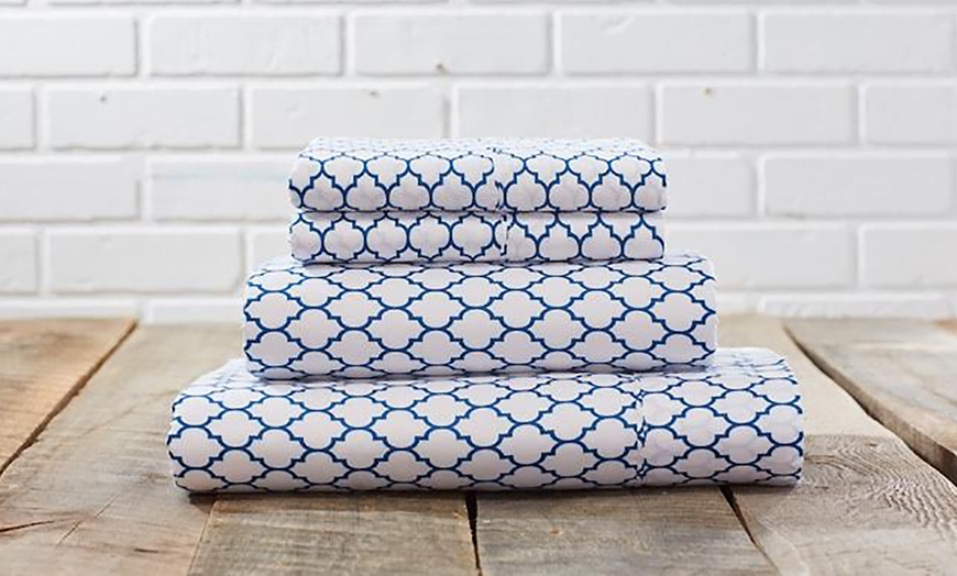 Printed Microfiber Sheet Sets - 3 Styles to Choose From | Groupon