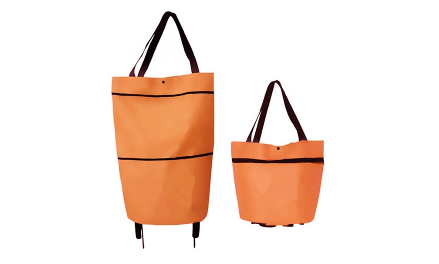 Image 3: Foldable Shopping Pull Cart Trolley Bag