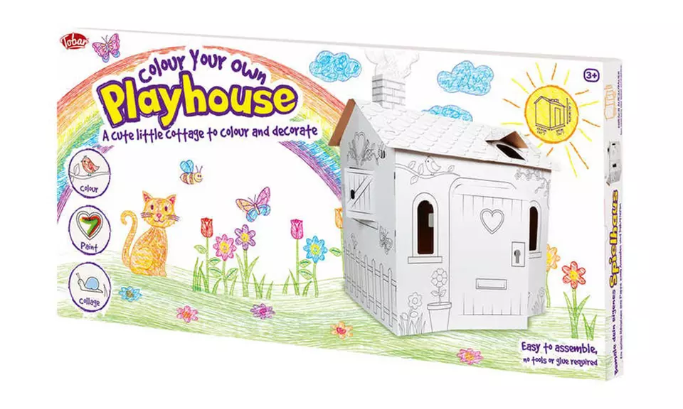 Grande maison en carton à colorier Tobar - Second Medium