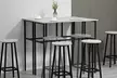 HomCom Six-Piece Bar Table Set, Grey with Space-Saving Design - Image 4