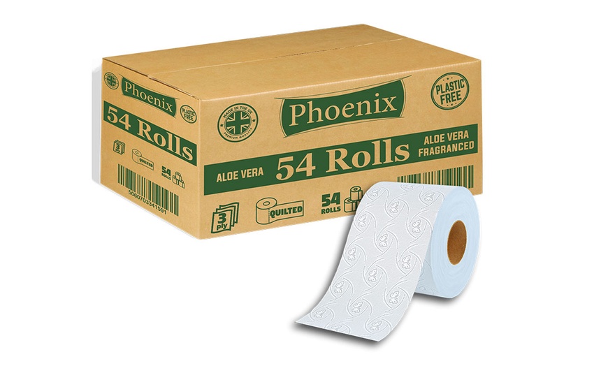 Image 6: 54 Rolls of Phoenix Quilted Three-Ply Toilet Paper