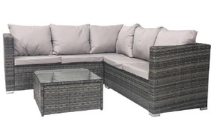 Five-Seater Rattan-Effect Corner Sofa Furniture Set