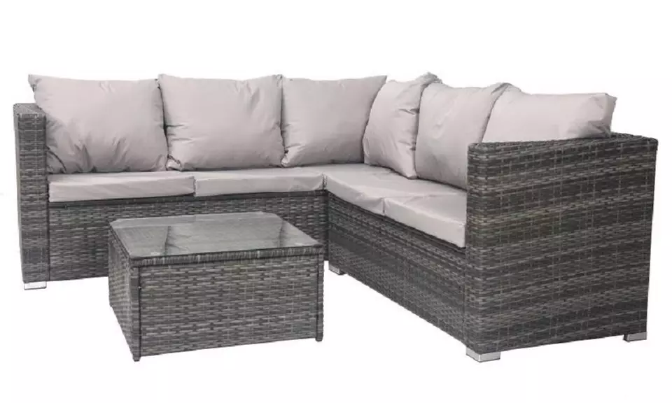 Five-Seater Rattan-Effect Corner Sofa Furniture Set - Primary Image