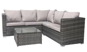 Five-Seater Rattan-Effect Corner Sofa Furniture Set