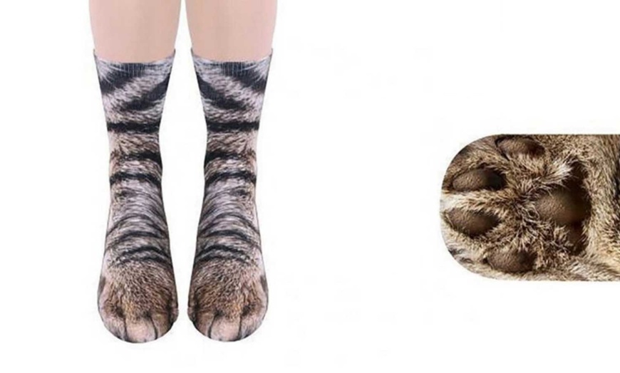 Image 2: Animal Paw Printed Socks