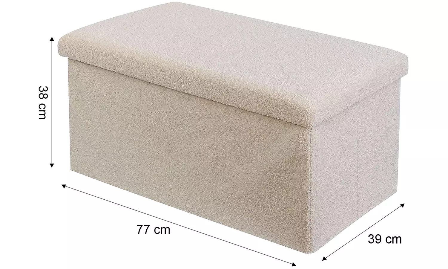 Teddy Boucle Storage Ottoman or Foldable Cube Footstool