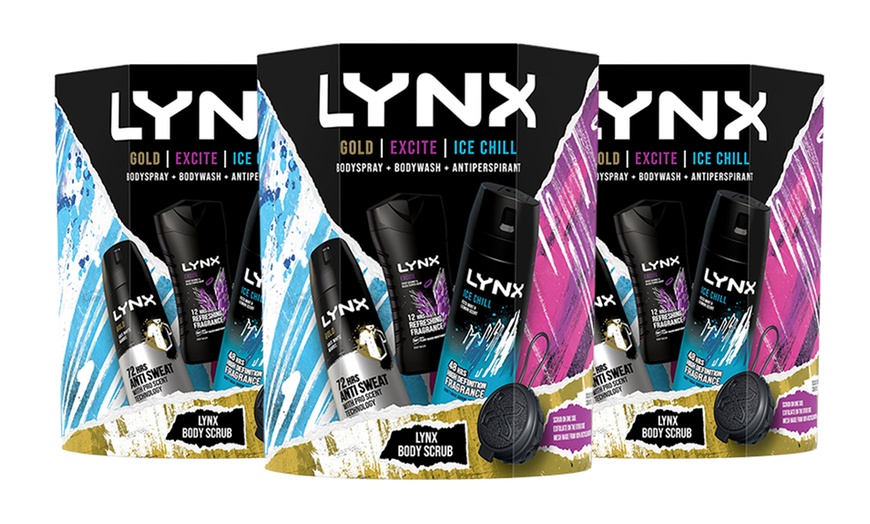 Image 5: Lynx Gold, Excite and Ice Chill Set for Him with Body Scrub