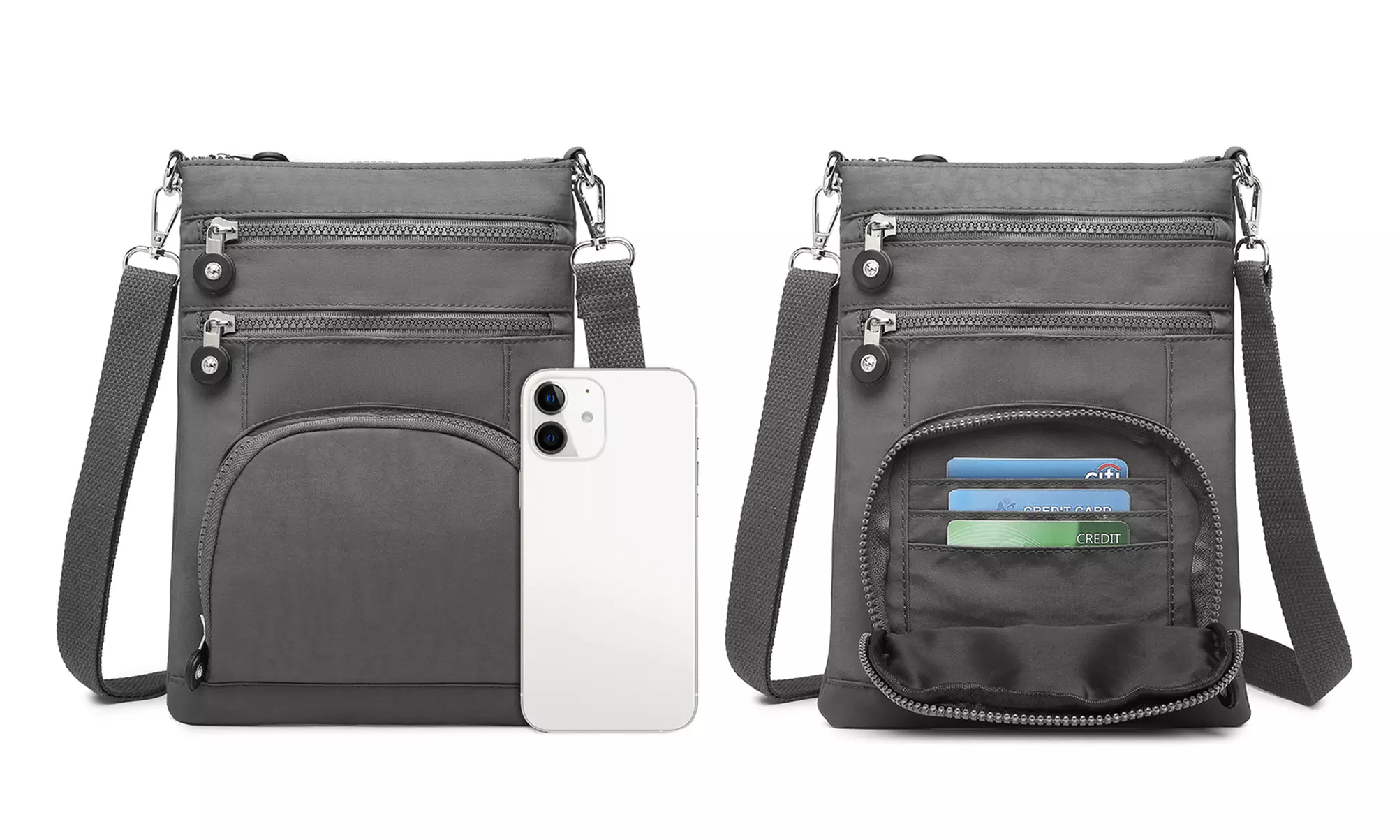 Kono Casual Multi-Pocket RFID Cross-Body Bag Card Holder Phone Bag