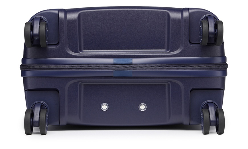 Image 10: One or Four pcs Navy PP Hard Shell Suitcase