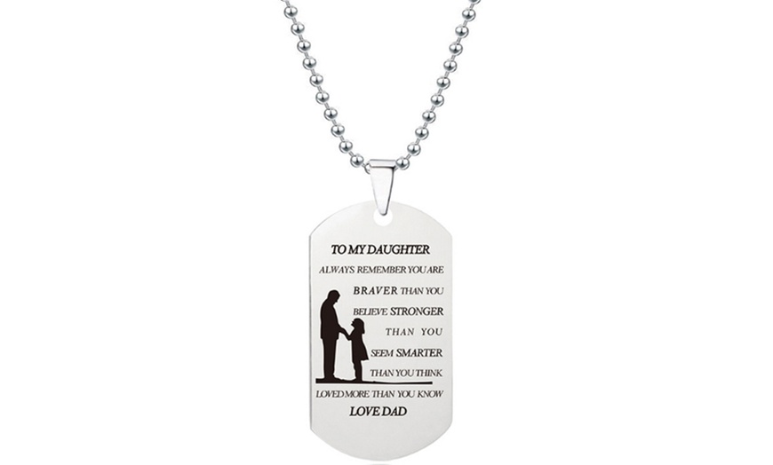 Image 8: Parent to Child Engraved Tag Necklace