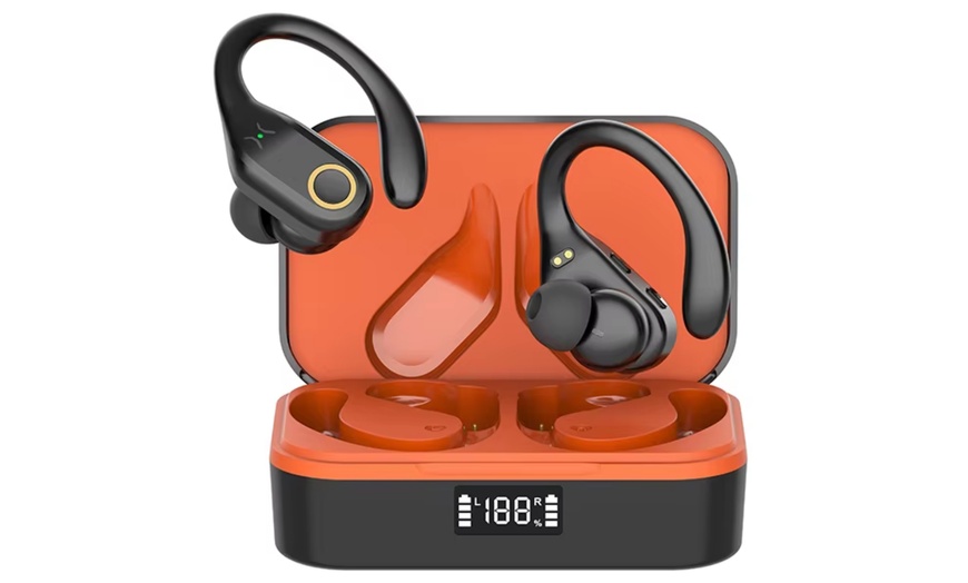 Image 3: Auriculares inalámbricos deportivos con gancho y Bluetooth 5.4
