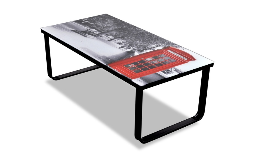 Image 17: Glass Printed Coffee Table