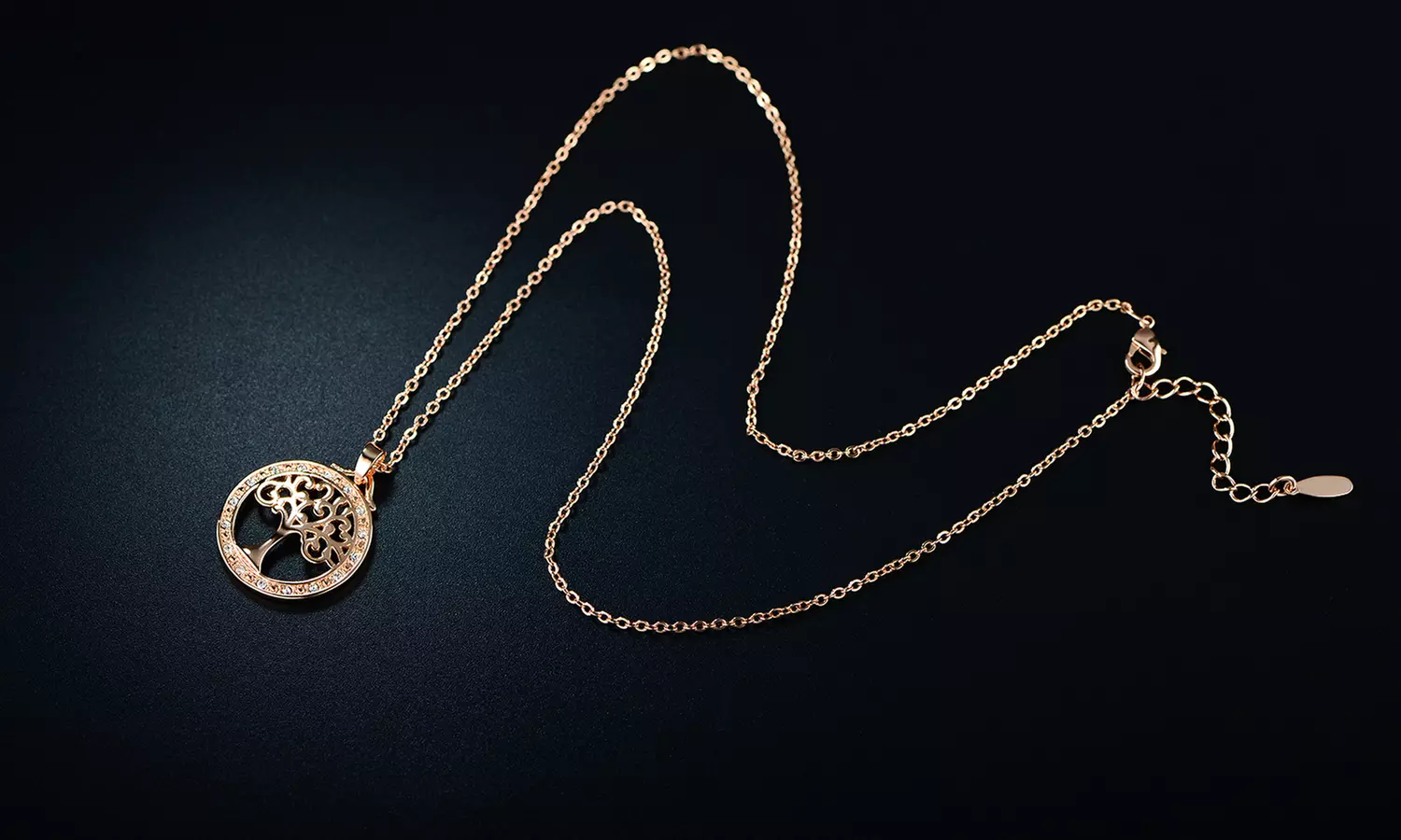 18K Gold Plated Tree Of Life Pendant Necklace made with Swarovski Elements by Barzel - Primary Image