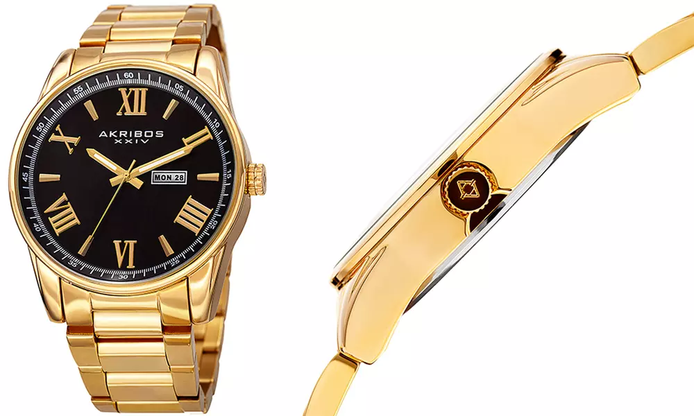 Akribos XXIV Men's Watch Set on a Stylish Sunray Date & Day Dial - Primary Image