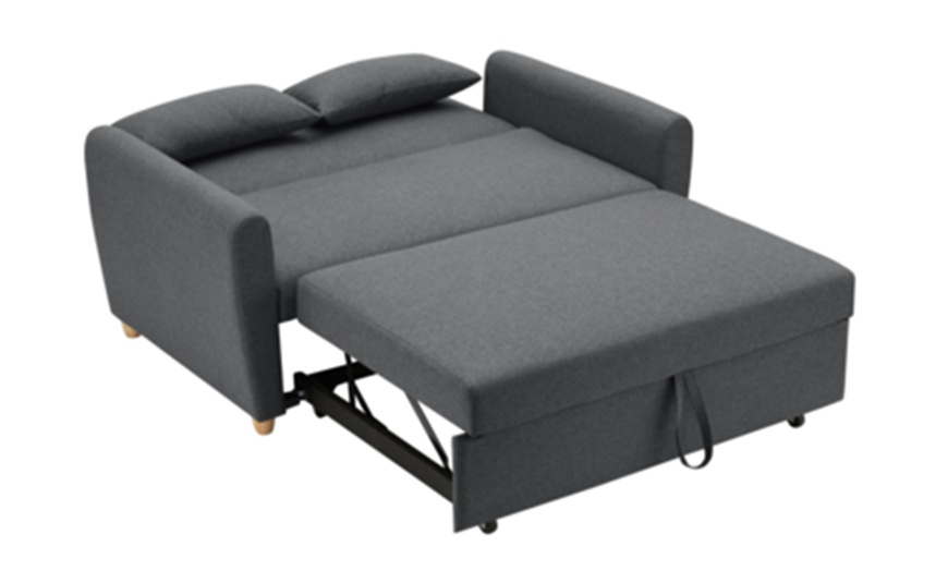 Image 19: Two-Seater Pull-Out Sofa Bed