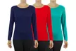 Women's Lightweight Long-Sleeve Stretch Tee (3-Pack) (XS-S) - Second Medium