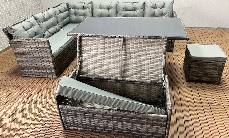 Image 8: Rattan-Effect Outdoor Set with Cover