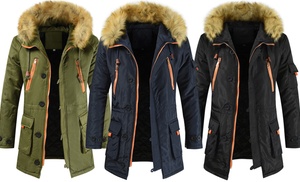 Men's Faux Fur Hooded Padded Jacket