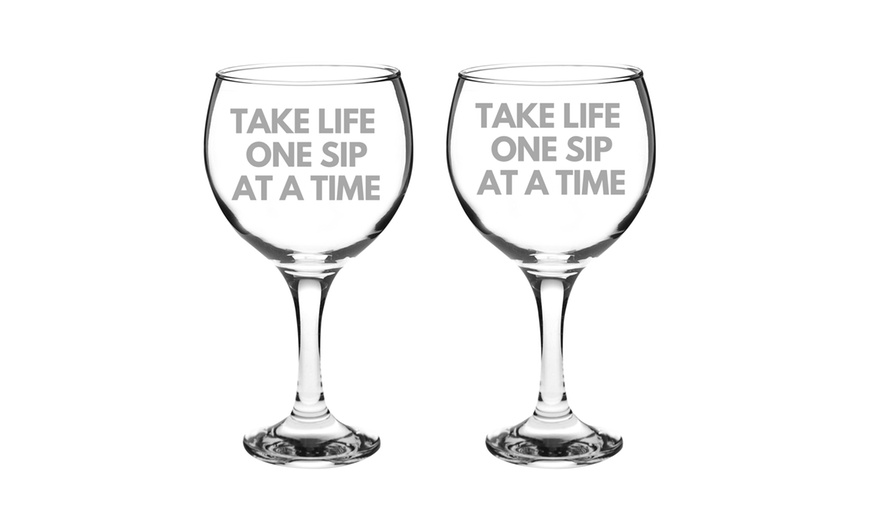 Image 6: Gin Glasses with Quotes
