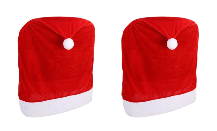 Image 7: Set da 2, 4 o 6 coprisedia a forma di cappello di Babbo Natale