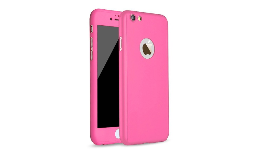 Image 9: 360 Cover with Tempered Glass Screen Protector For iPhone