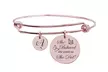 She Believed She Could Cubic Zirconia Accent Initial Bangle by Pink Box - Second Medium