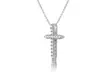 1/4 or 1/2 CTTW Diamond Cross Pendant in Sterling Silver by DeCara - Second Medium