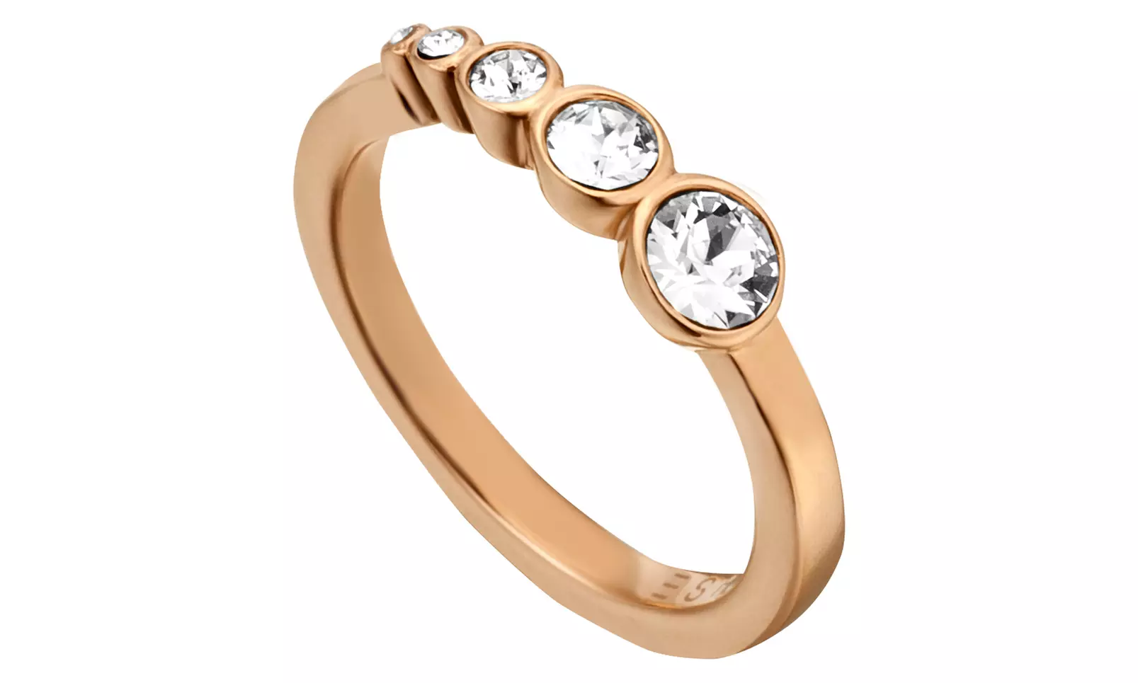 Bague en acier inoxydable femme ornée de 5 cristaux de la marque ESPRIT - Second Medium