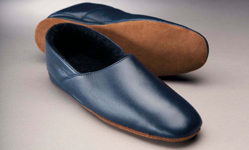 Image 10: Men's Leather Slippers