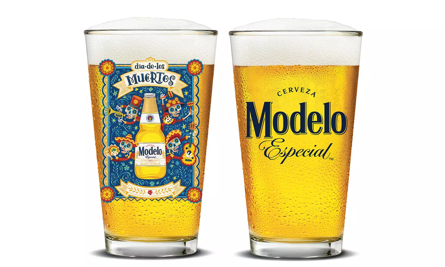 Modelo 16 Oz. Can Glasses or Day of the Dead Pint Glasses (4-Pack) - Primary Image