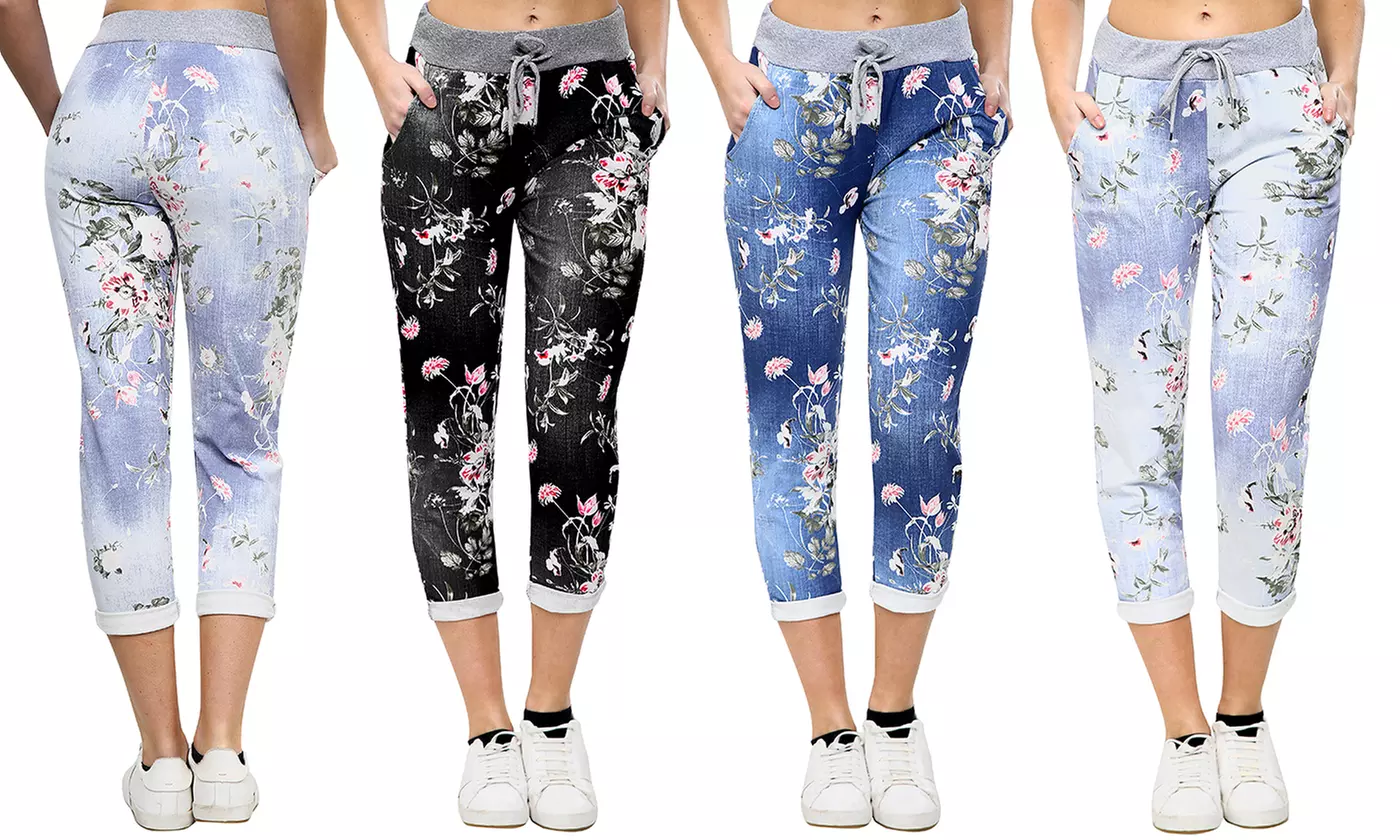 Women's Floral Print Sweatpants - Primary Image