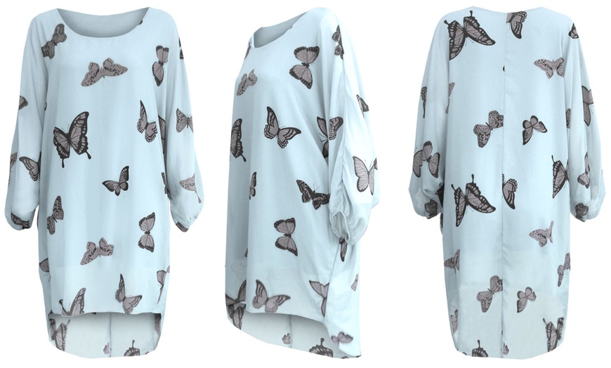 Image 7: Oversized Butterfly Print Top