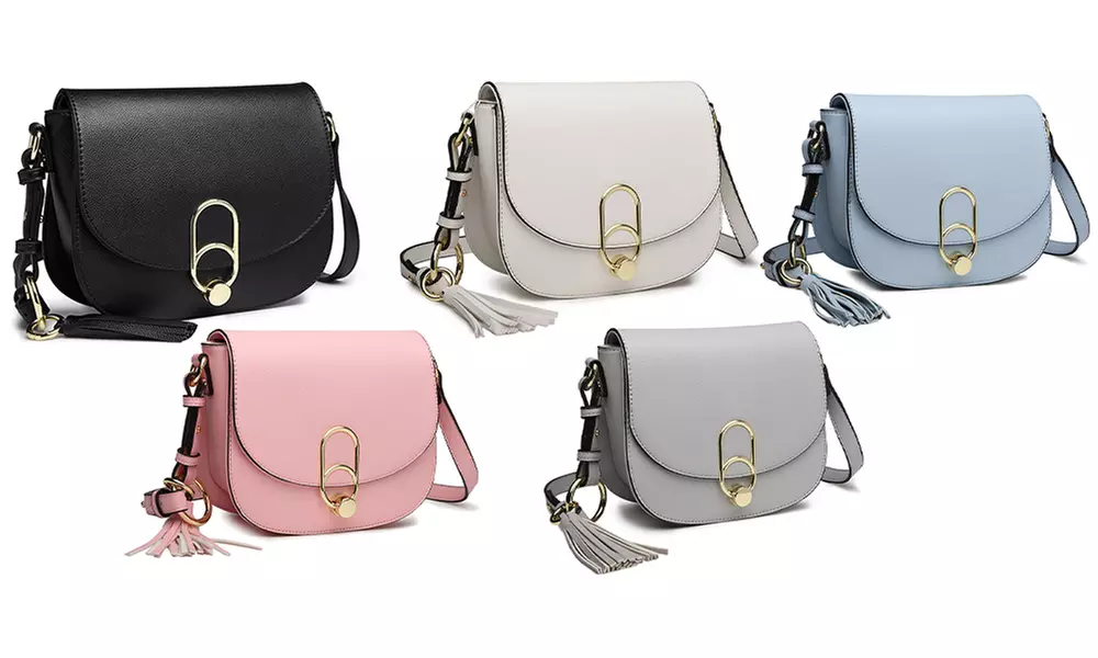 Women Fashion PU Leather Cross Body Saddle Bag