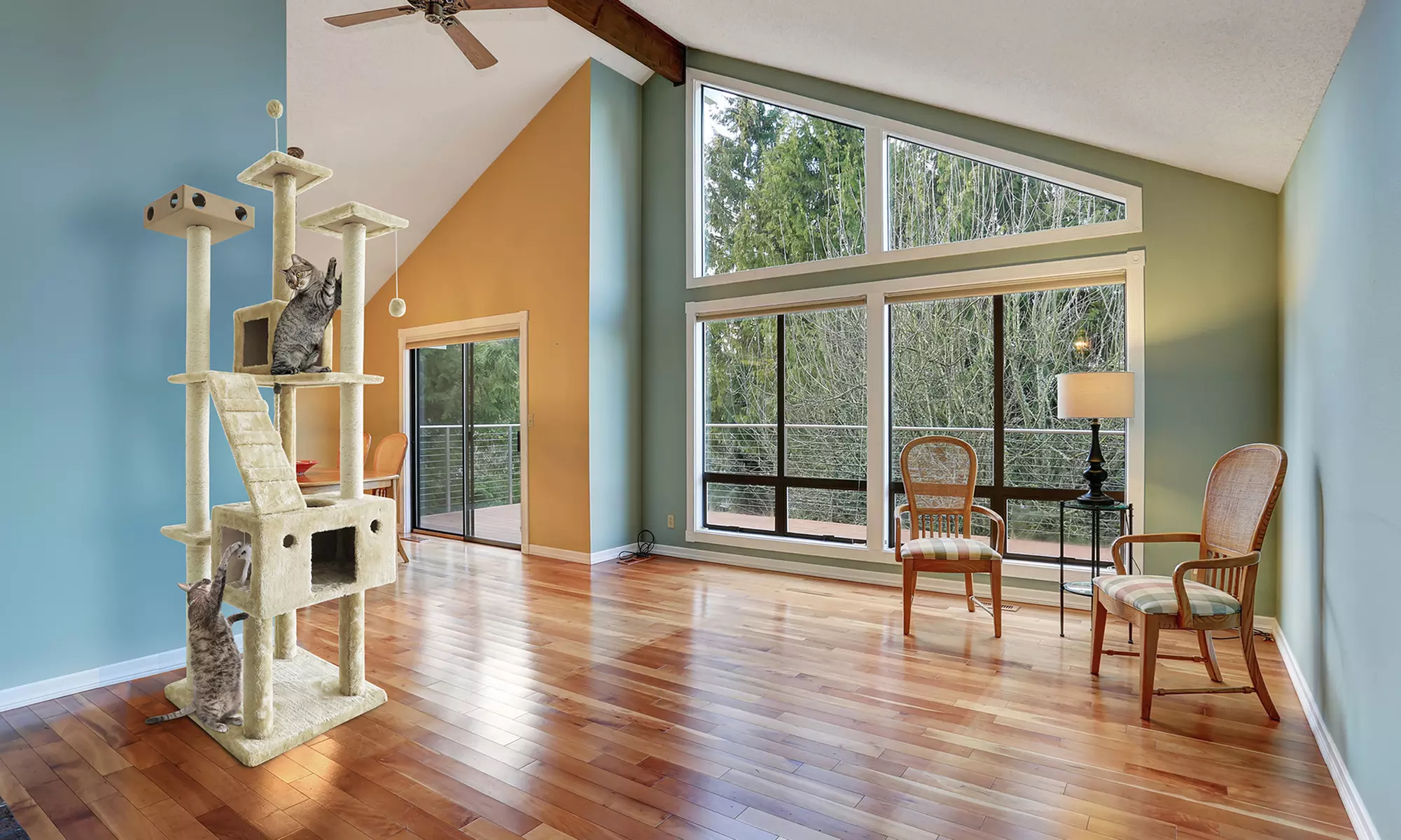 Cat Furniture Floor-to-Ceiling, Playground, and Ladder Cat Trees - Second Medium