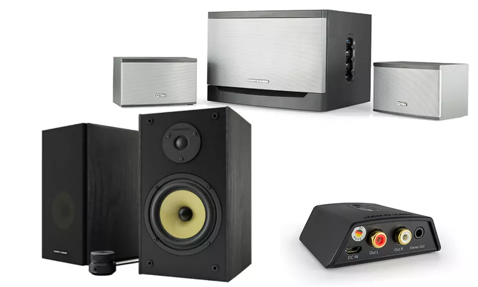 Thonet and Vander Laut Speaker System or Kugel Speaker Pair with Bluetooth Receiver - Primary Image