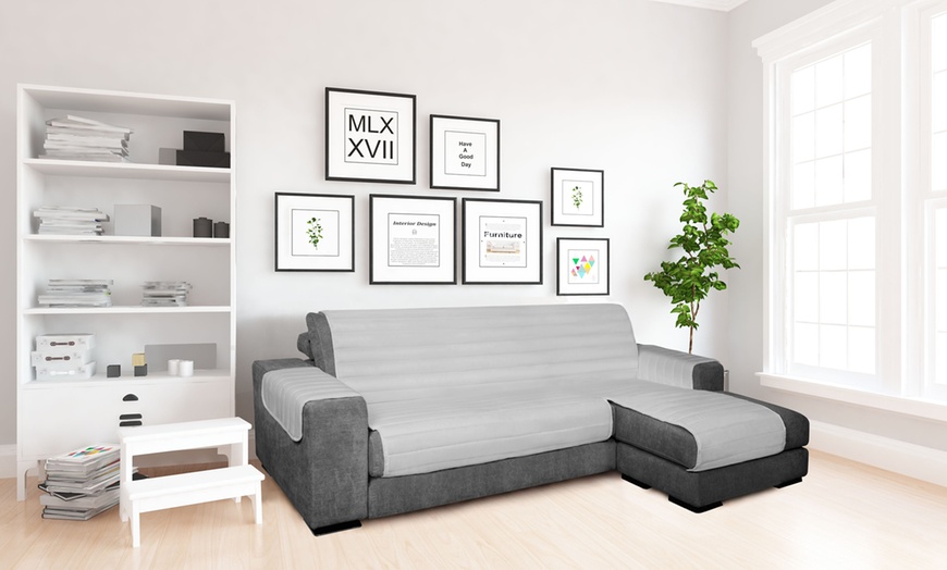 Image 5: Housse de canapé matelassée pour chaise-longue composée de microfibre