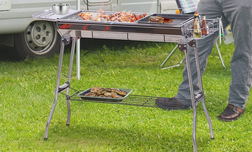 Image 13: Outsunny Portable BBQ Grill Range