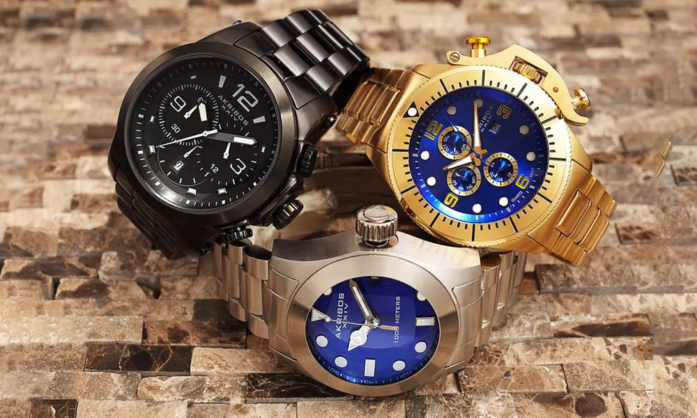Men's Akribos XXIV Multi-Function & Classic Big and Bold Stainless Steel Watches - Primary Image