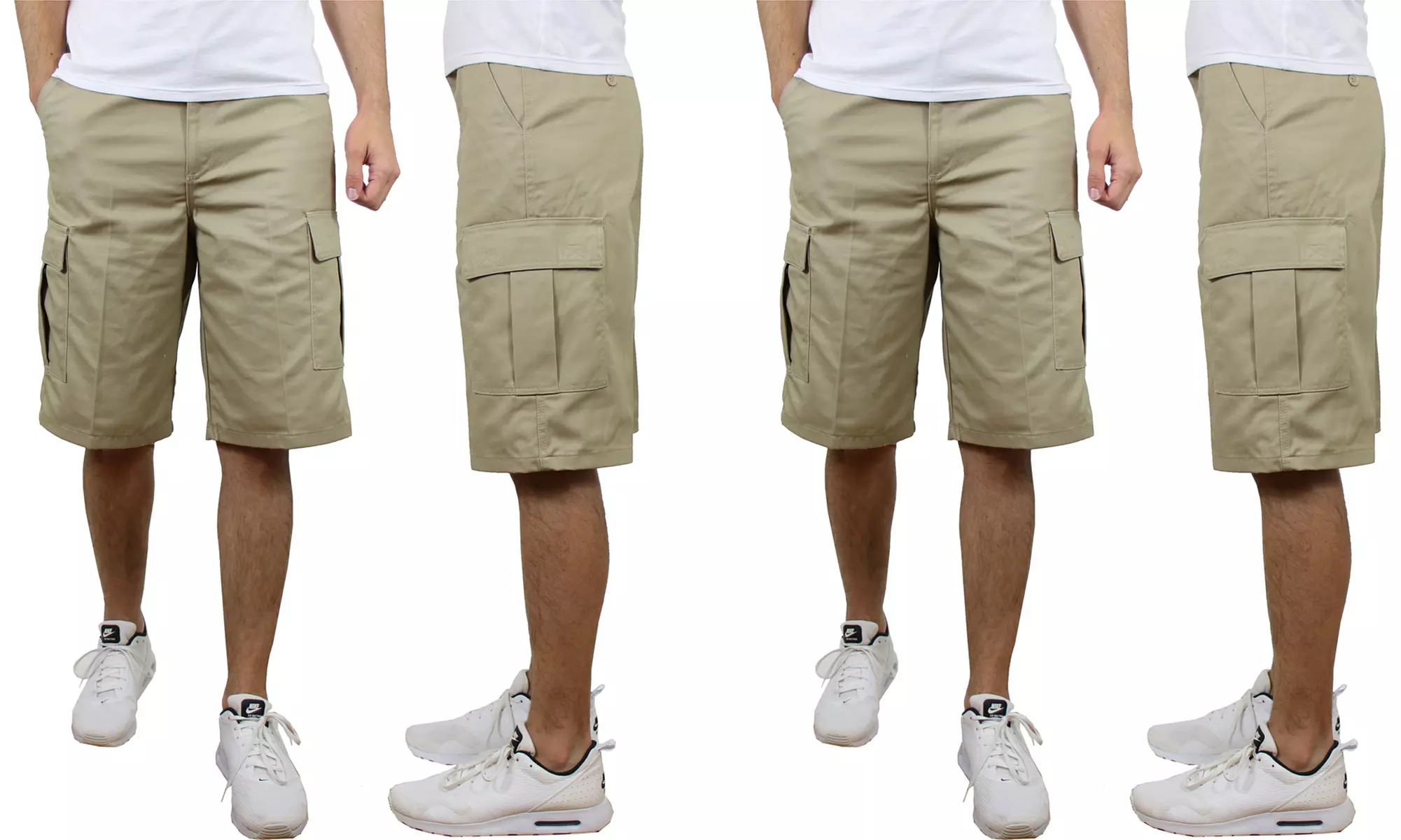 2-Pack Men's Non-Belted Premium Cotton Blend Cargo Shorts (Sizes 30–42) - Image 7