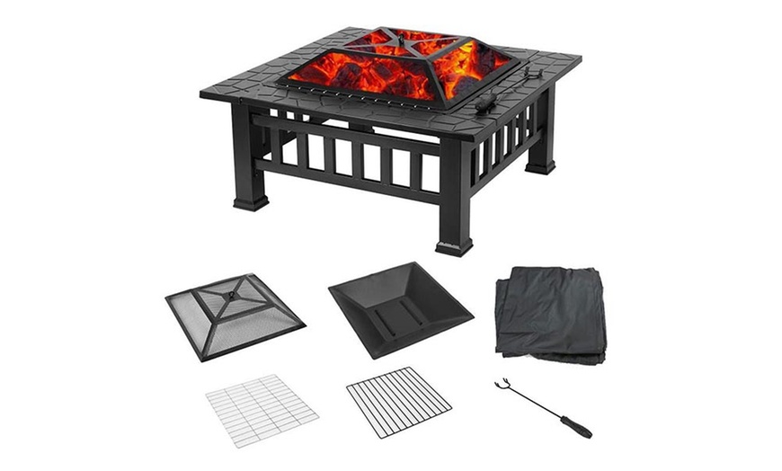 Image 2: Large Three-in-One BBQ, Fire and Ice Pit
