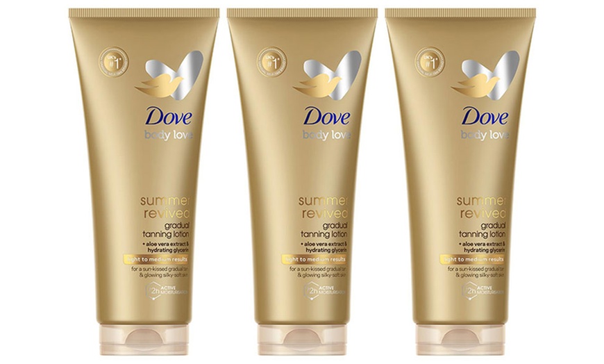 Image 4: Three or Six Packs of Dove Summer Revived Tanning Lotions