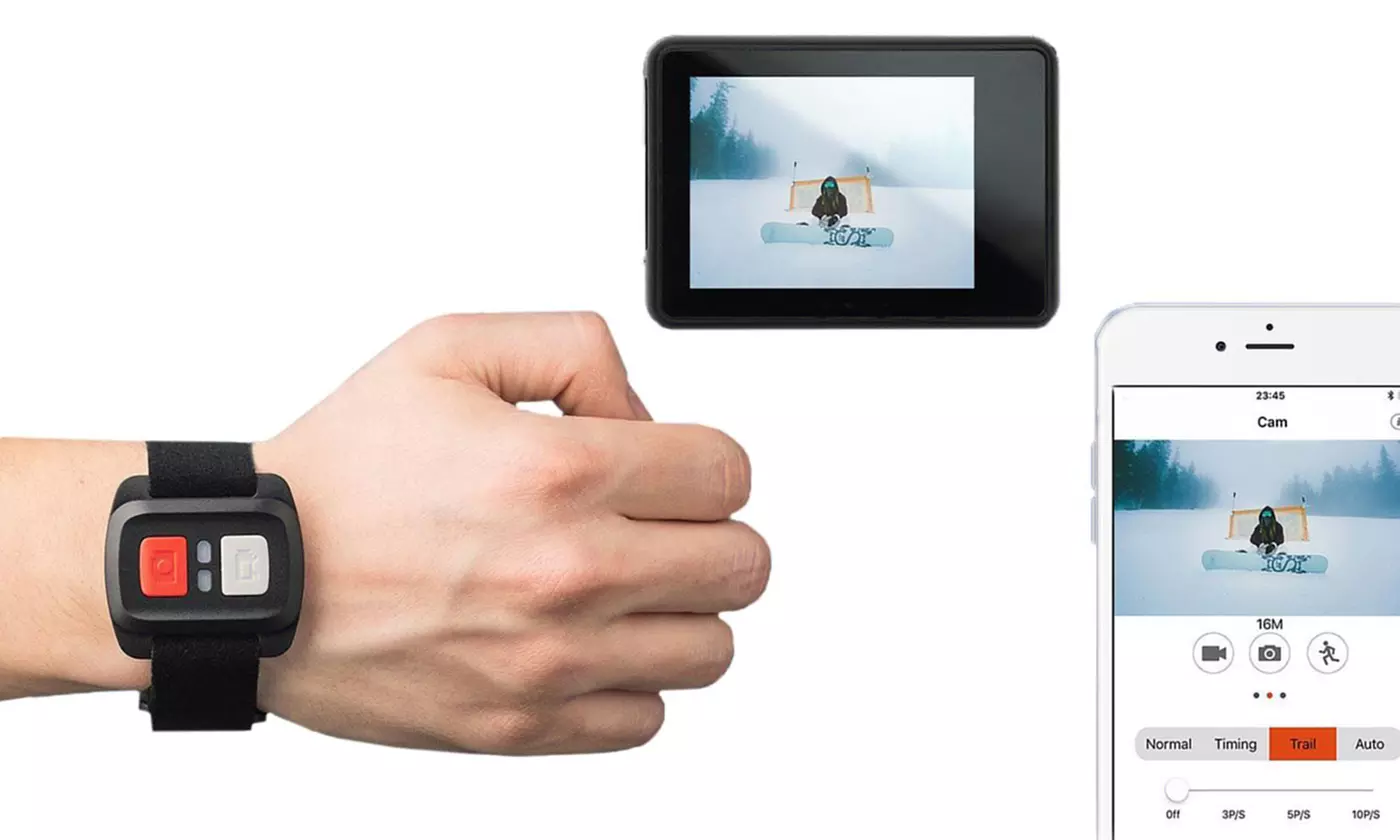 Clearance: XtremePro 4K UHD WiFi Sports Camera with Wrist Remote and Accessories - Second Medium
