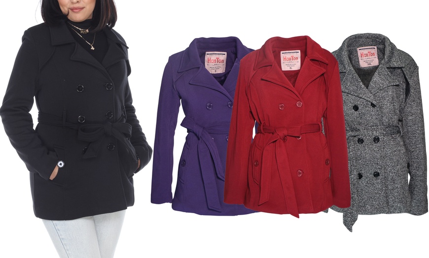 women's sherpa pea coat