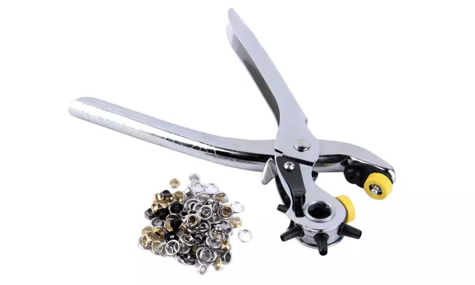 Pince perforatrice pour plusieurs tailles de trous avec un sachet d'œillets, livraison offerte - Primary Image