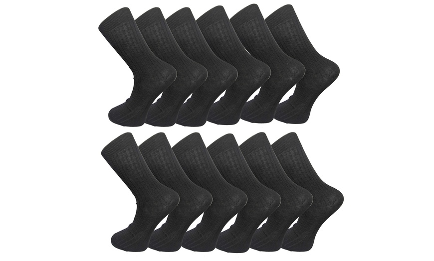 Image 2: 12-Pack of Men's Ribbed Socks